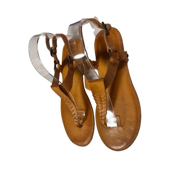 FRYE “ Woven” Women’s Rachel Ring T Strap Sandals in Camel leather Size 9M 78090 - Picture 3 of 6